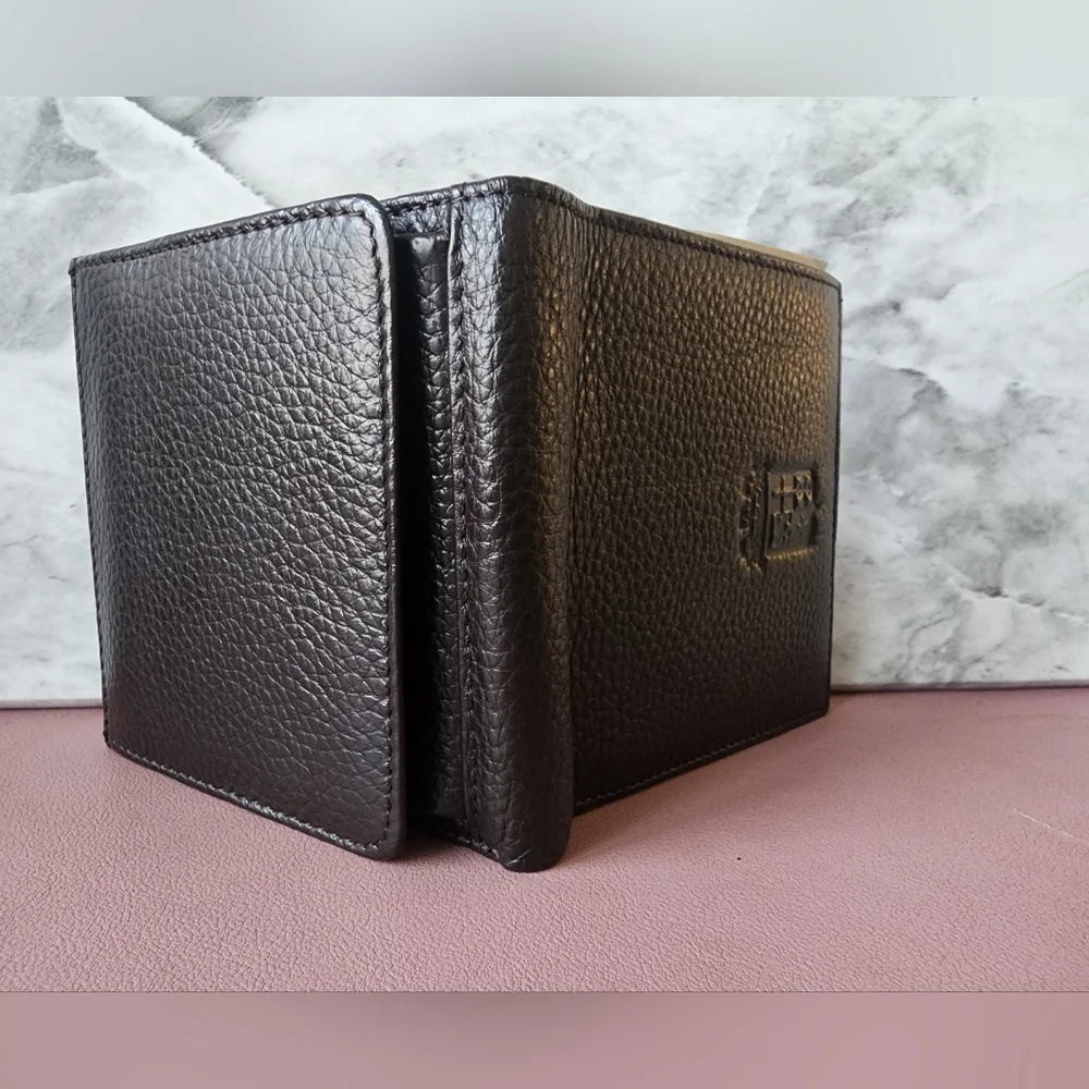 Marina Militare Italuan 100% REAL LEATHER Men's Wallet - Dark Brown